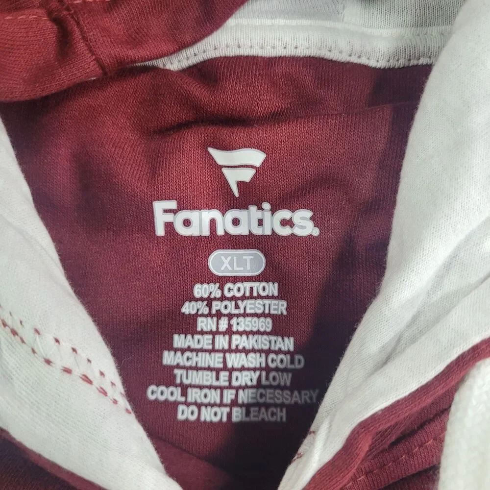 Arizona Cardinals Sweatshirt Mens XL Tall Red NFL Football Fanatics Pullover